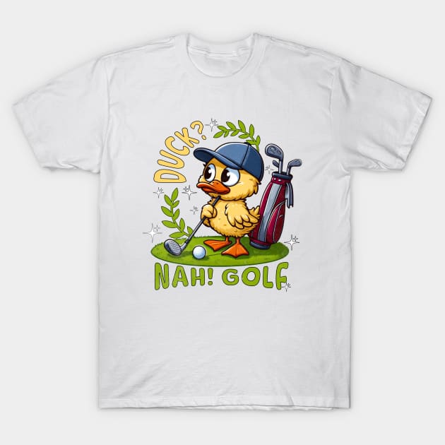 Golfer Funny Golf Duck T-Shirt by alcoshirts